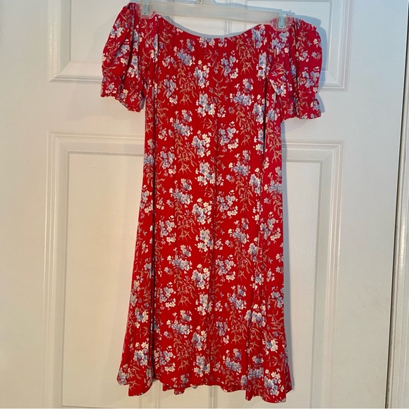 Magenta Off-The-Shoulder Floral Sundress - Picture 3 of 5